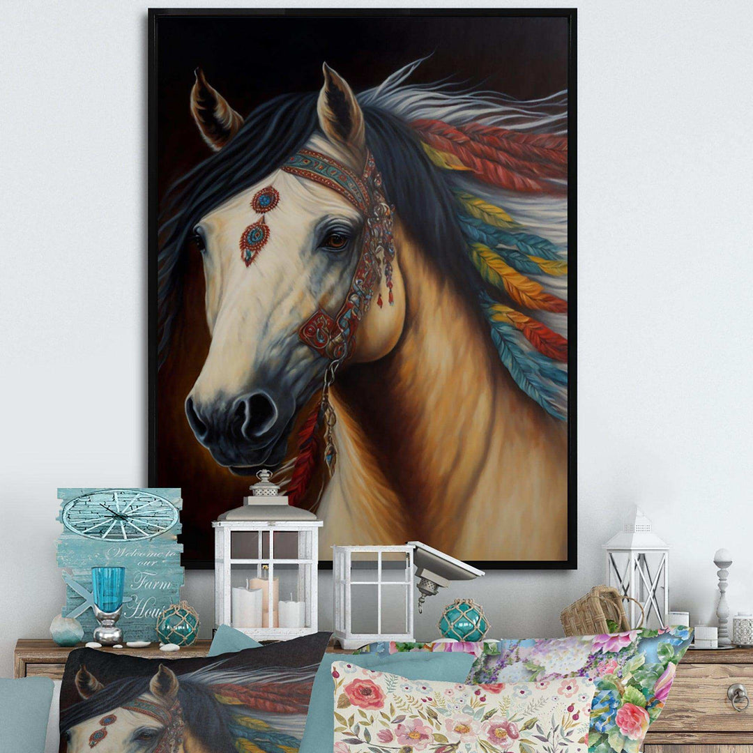 Amerindian Horse With Feathers V