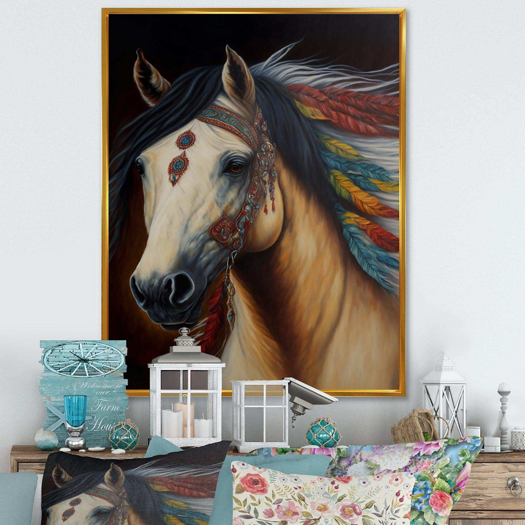 Amerindian Horse With Feathers V