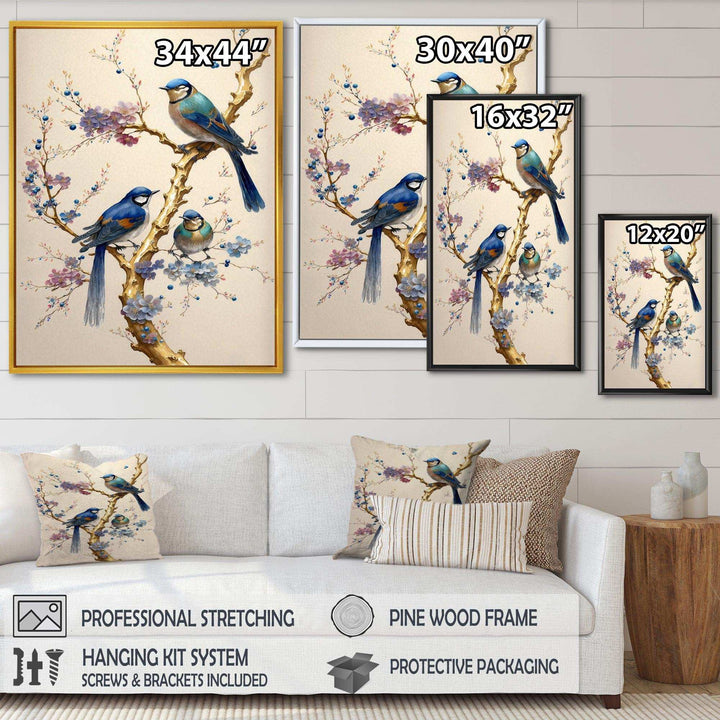 Multicolor Birds On Plum Blossoms Tree VII