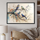 Multicolor Birds On Plum Blossoms Tree X