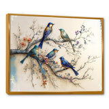 Multicolor Birds On Plum Blossoms Tree X