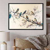 Multicolor Birds On Plum Blossoms Tree XIV