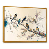 Multicolor Birds On Plum Blossoms Tree XIV