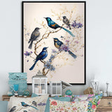 Multicolor Birds On Plum Blossoms Tree XVI