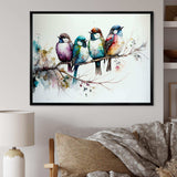 Multicolor Birds On Plum Blossoms Tree XVII