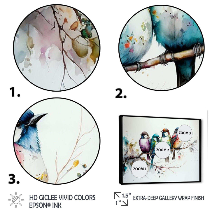 Multicolor Birds On Plum Blossoms Tree XVII