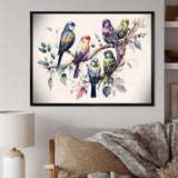 Multicolor Birds On Plum Blossoms Tree XVIII