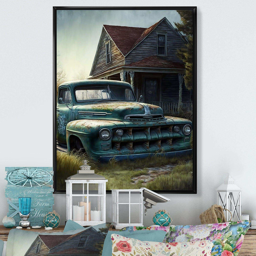 Old American Truck In Barn II