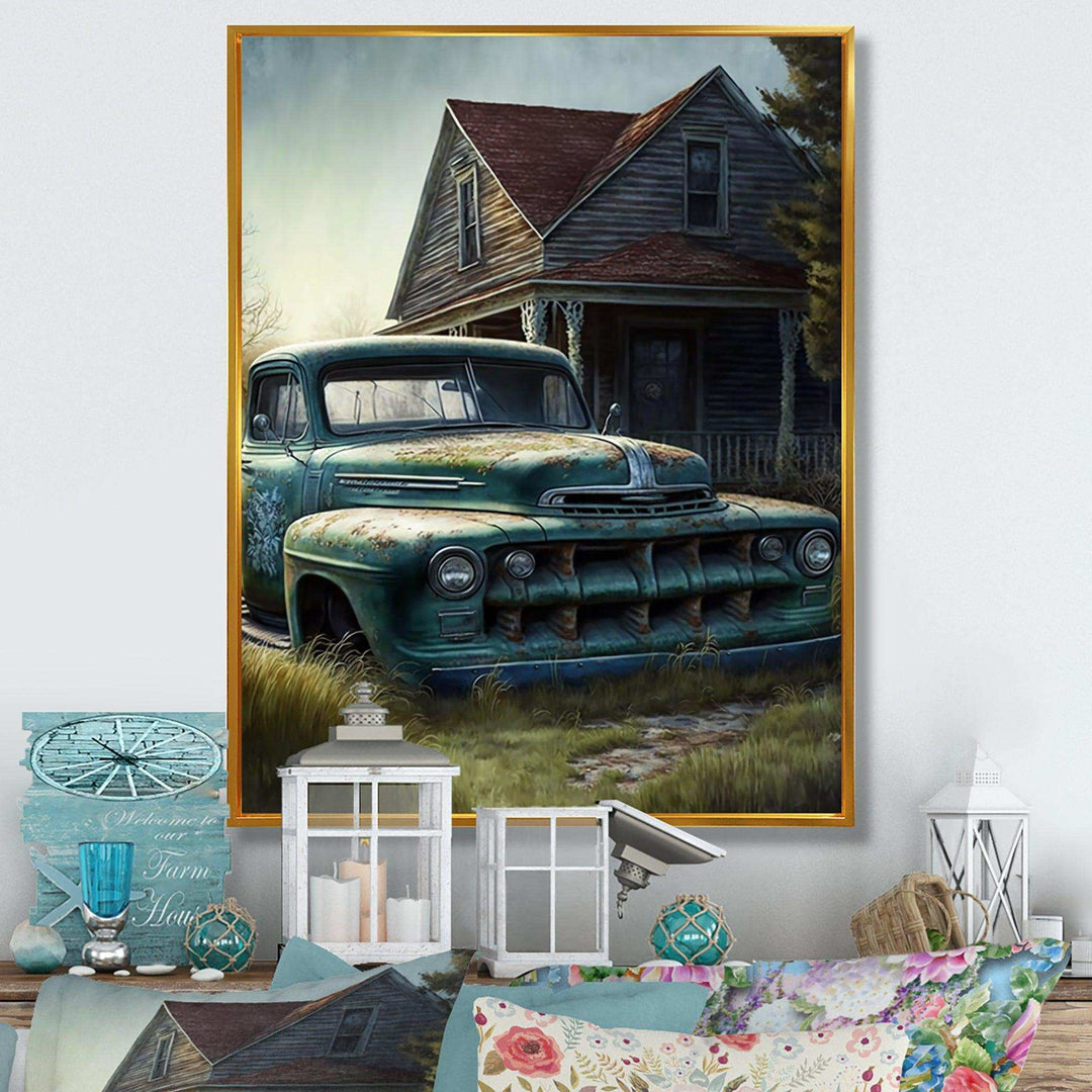 Old American Truck In Barn II