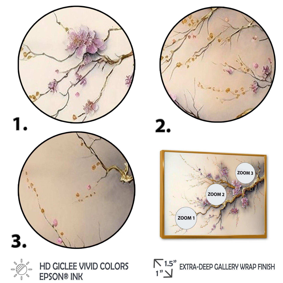 Pink And Plum Cherry Blossom Branch V