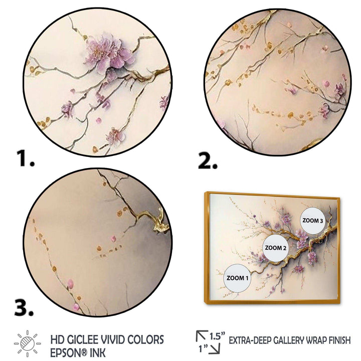 Pink And Plum Cherry Blossom Branch V