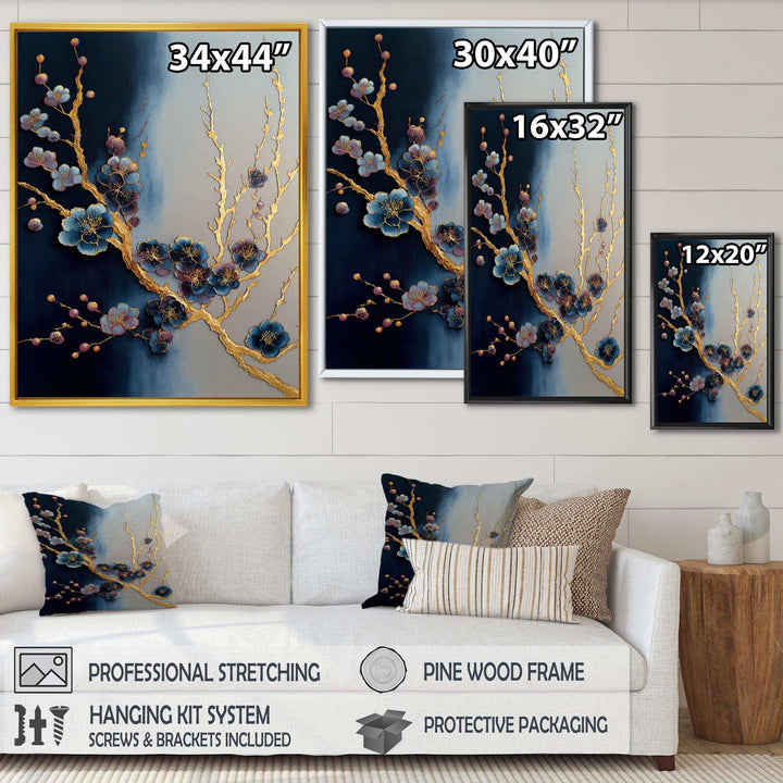 Blue Cherry Blossom Branch II