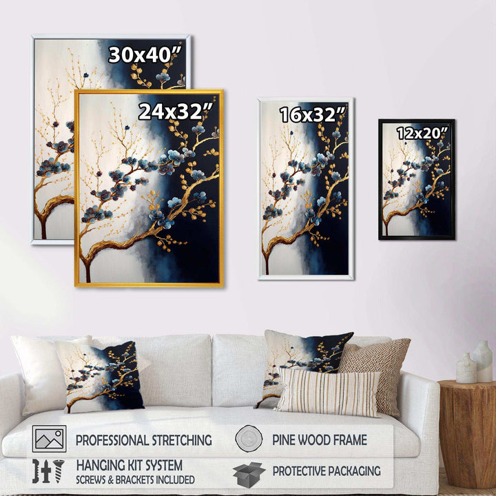 Blue Cherry Blossom Branch VI