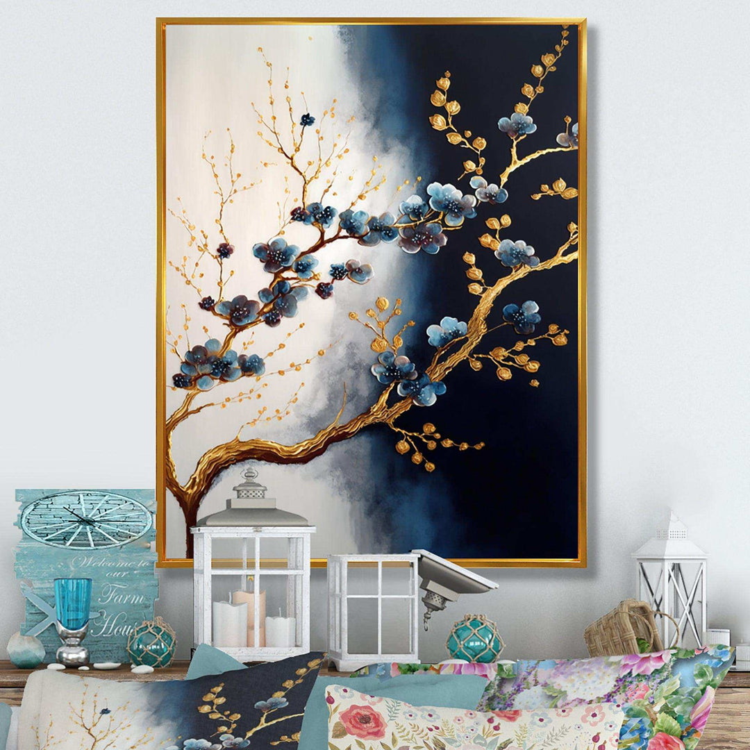 Blue Cherry Blossom Branch VI
