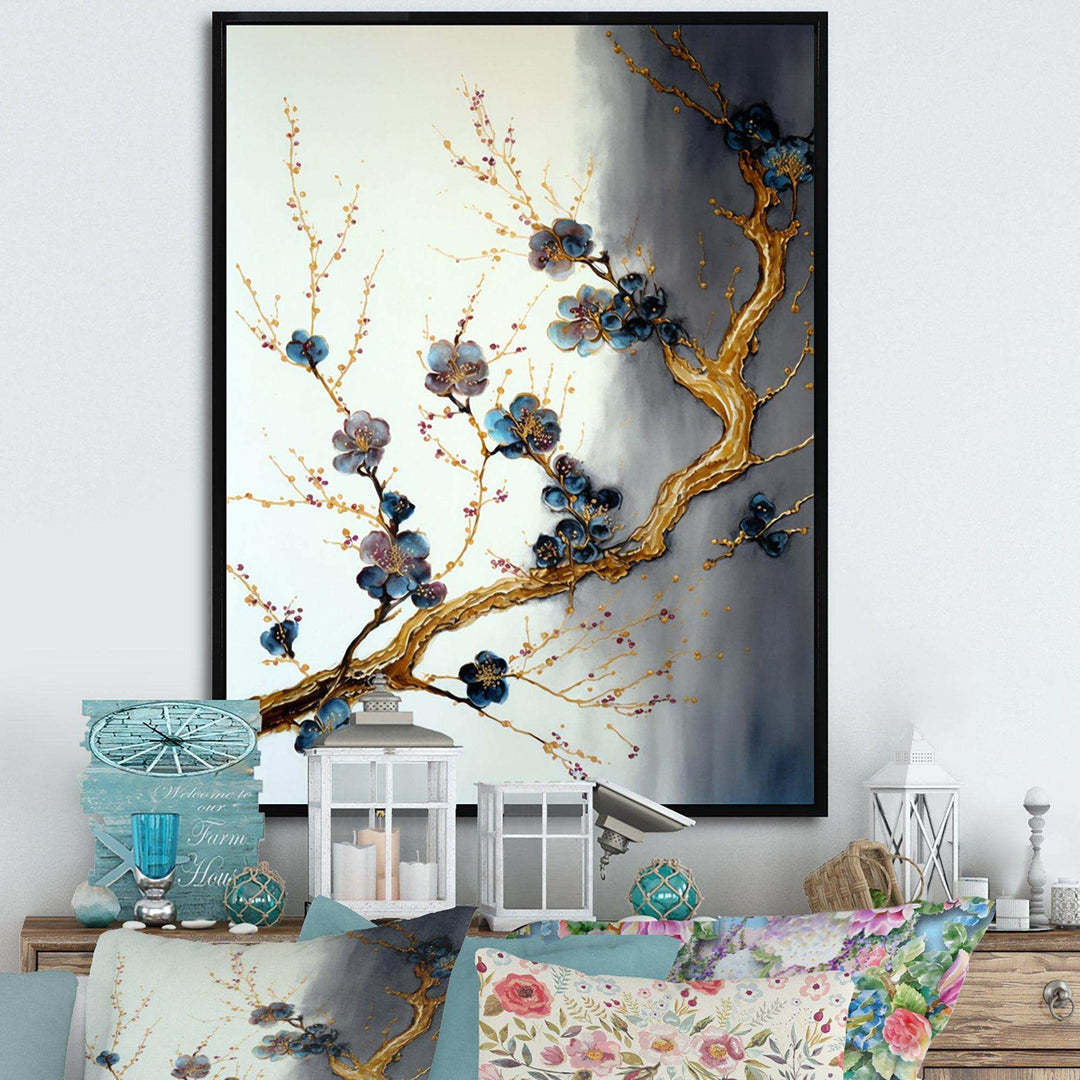 Blue Cherry Blossom Branch VII