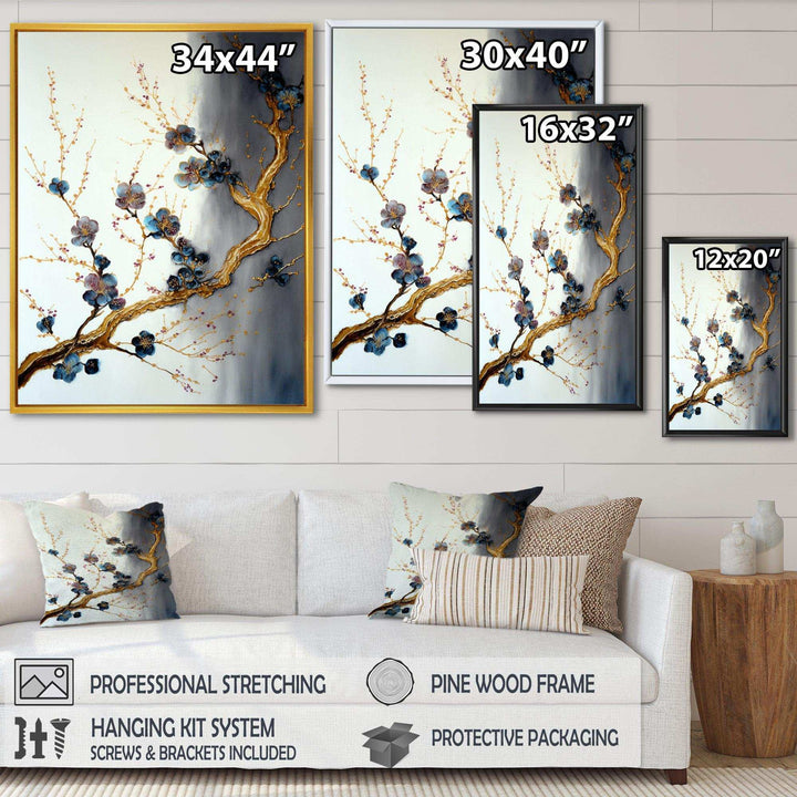 Blue Cherry Blossom Branch VII
