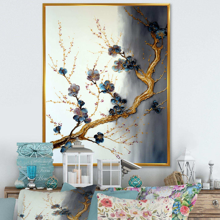 Blue Cherry Blossom Branch VII