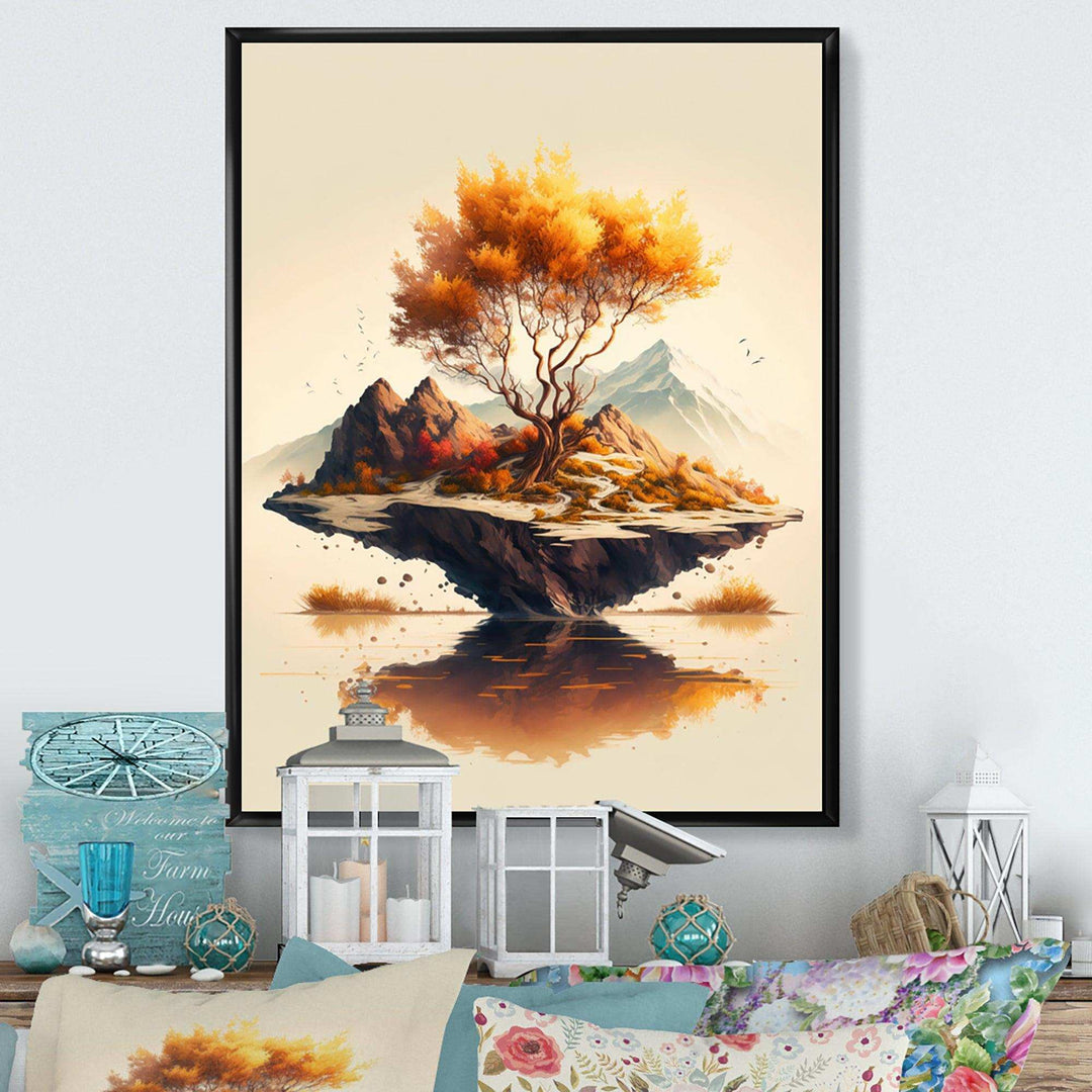 Bright Bonsai Tree On Rock I