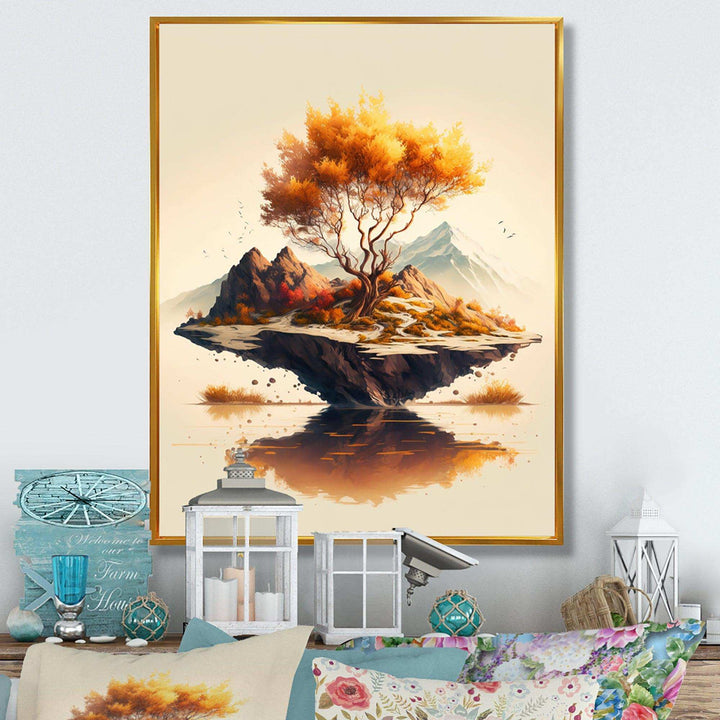 Bright Bonsai Tree On Rock I