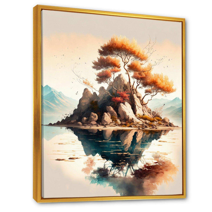 Bright Bonsai Tree On Rock II