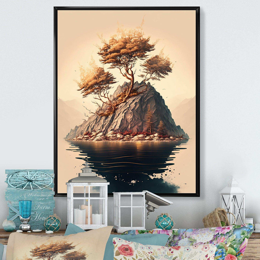 Bright Bonsai Tree On Rock III