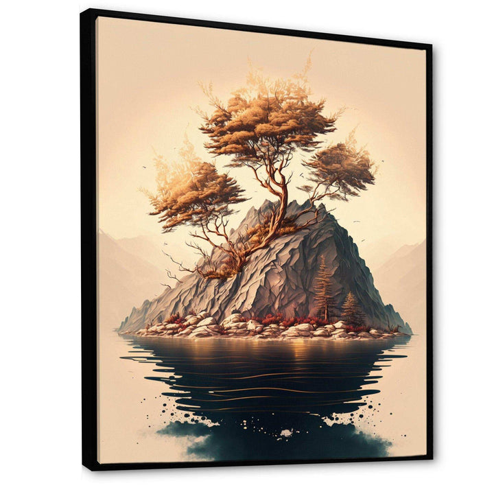 Bright Bonsai Tree On Rock III