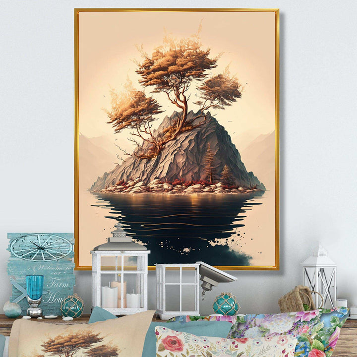 Bright Bonsai Tree On Rock III