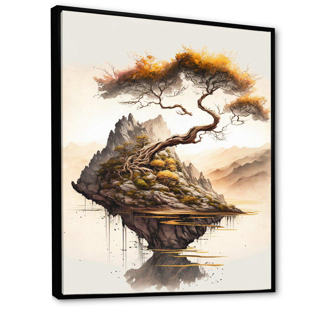 Bright Bonsai Tree On Rock IV