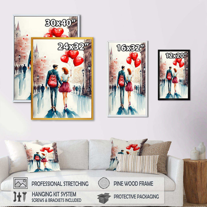 Loving Couple Walking Outdoors
