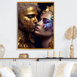 Black And Gold Couple Kissing Art III