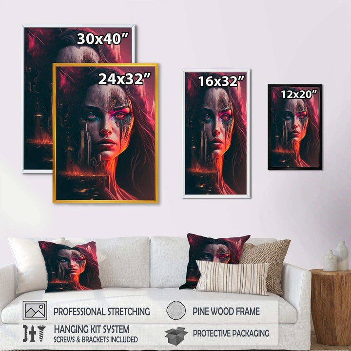 Double Exposure Woman Future City III
