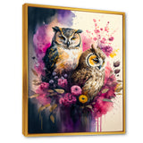 Cute Owls Floral Art I