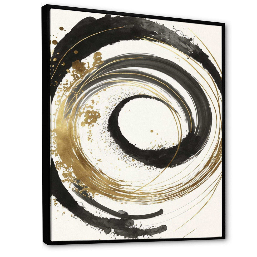 Black And Gold Curves IV - Modern Bedroom Wall Art