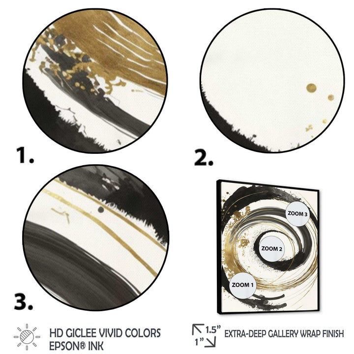 Black And Gold Curves IV - Modern Bedroom Wall Art