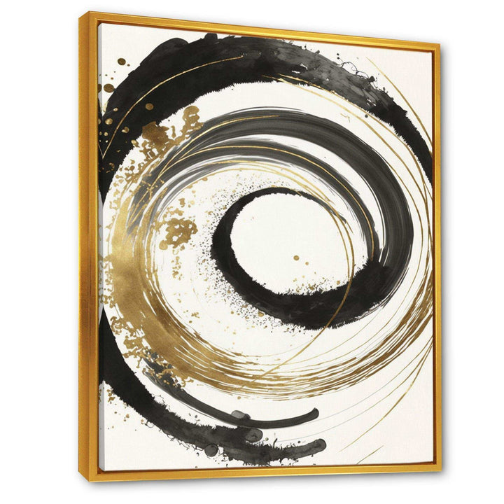 Black And Gold Curves IV - Modern Bedroom Wall Art