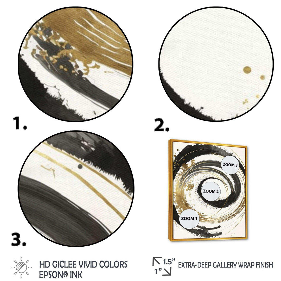 Black And Gold Curves IV - Modern Bedroom Wall Art