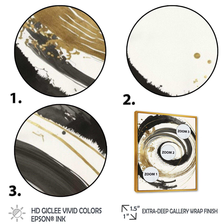 Black And Gold Curves IV - Modern Bedroom Wall Art