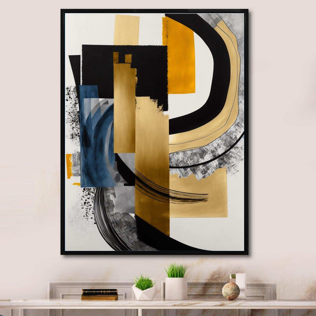 Glam Gold And Black Expression I - Modern Wall Art Prints
