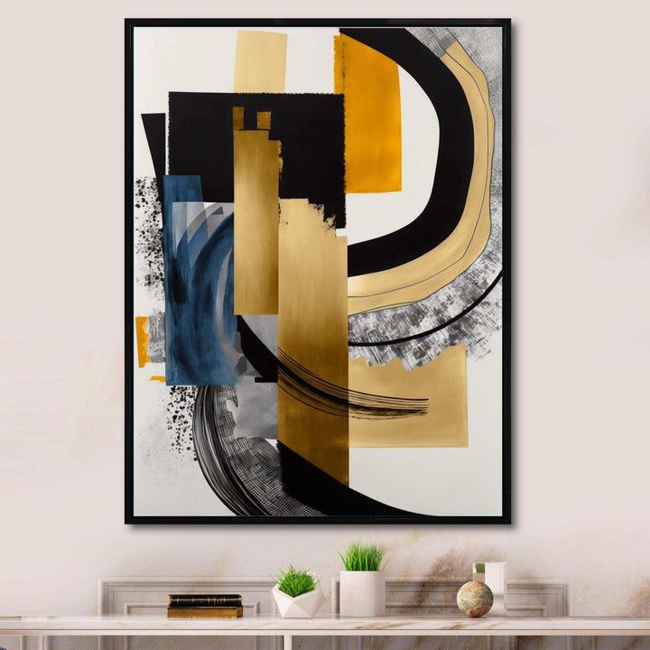 Glam Gold And Black Expression I - Modern Wall Art Prints