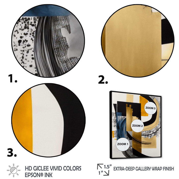 Glam Gold And Black Expression I - Modern Wall Art Prints