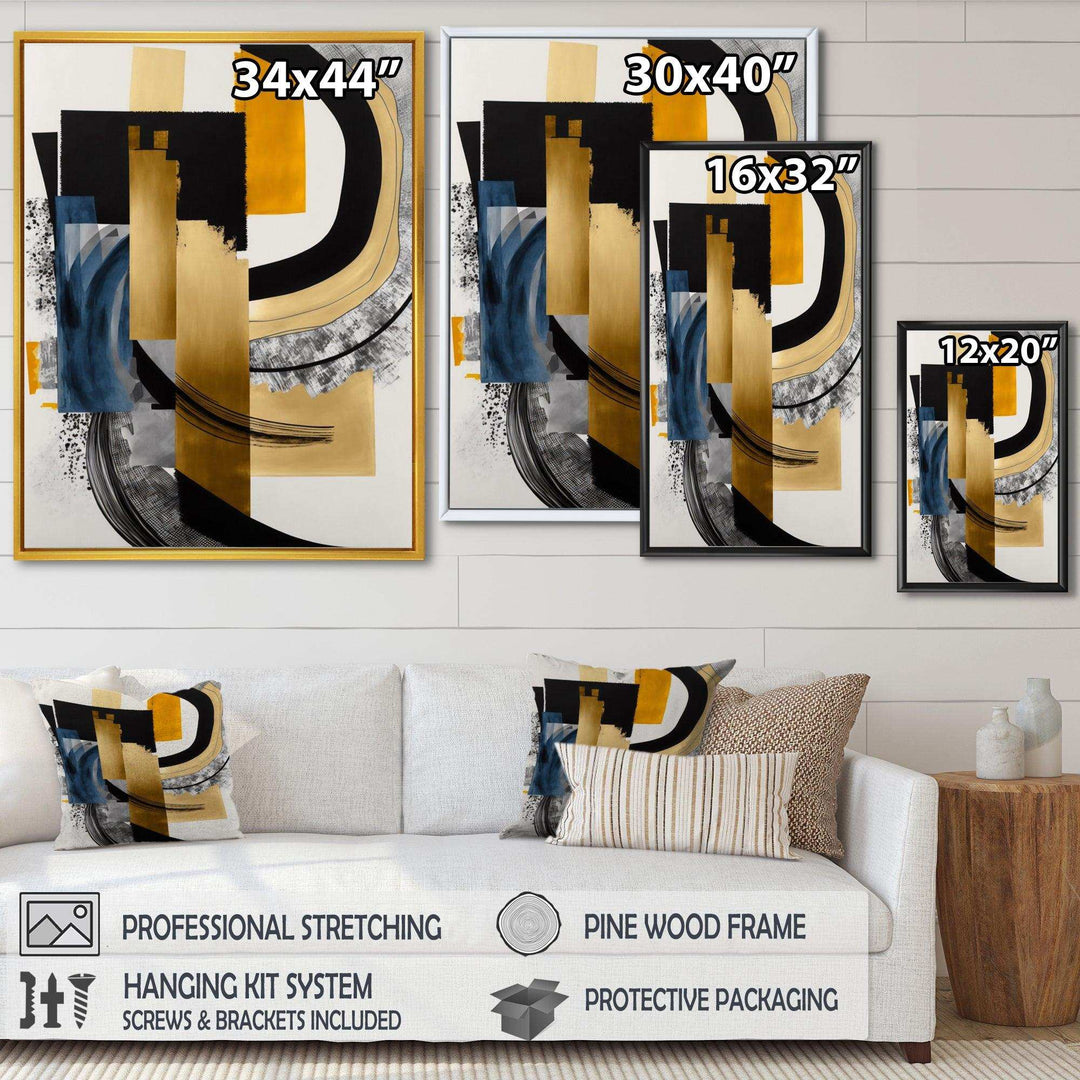 Glam Gold And Black Expression I - Modern Wall Art Prints