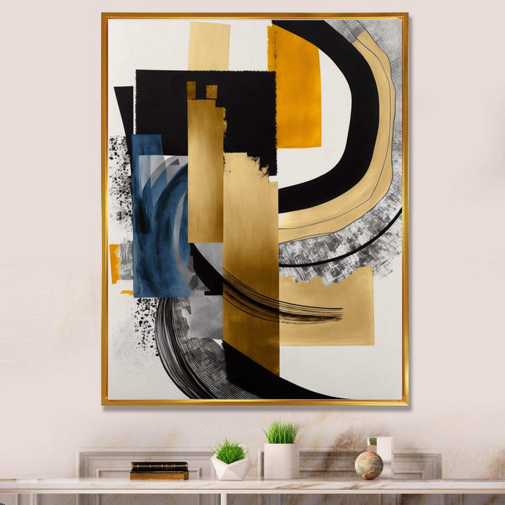 Glam Gold And Black Expression I - Modern Wall Art Prints