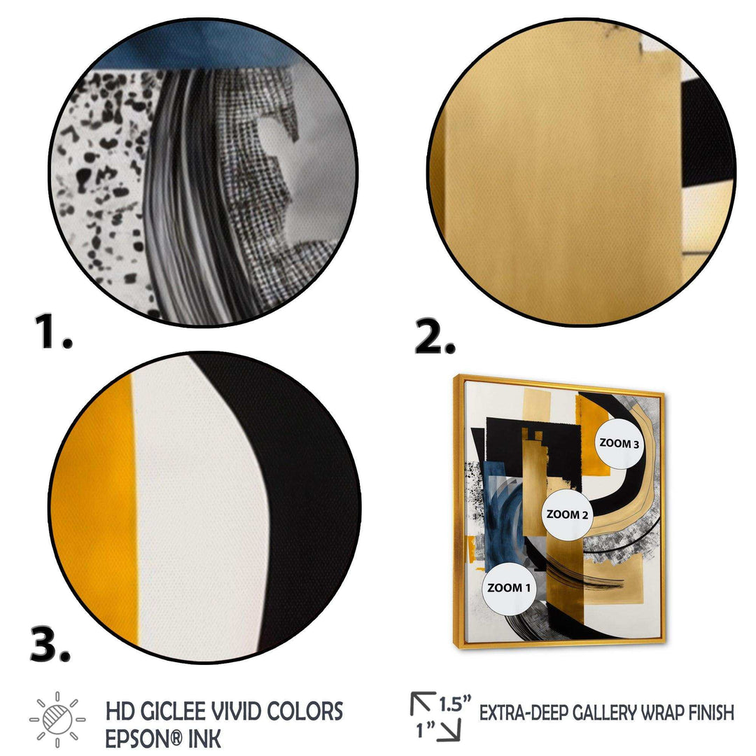 Glam Gold And Black Expression I - Modern Wall Art Prints
