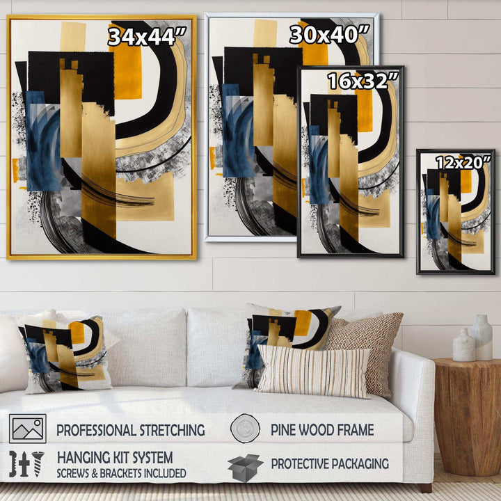 Glam Gold And Black Expression I - Modern Wall Art Prints