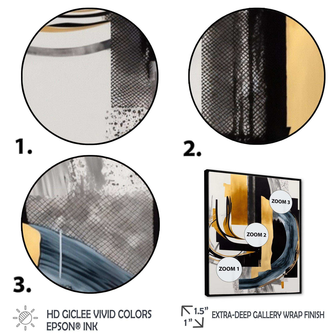 Glam Gold And Black Expression II - Modern Canvas Wall Art