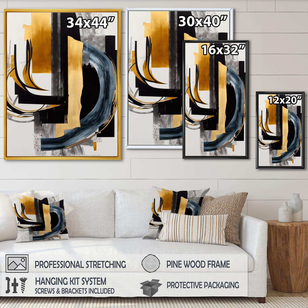 Glam Gold And Black Expression II - Modern Canvas Wall Art