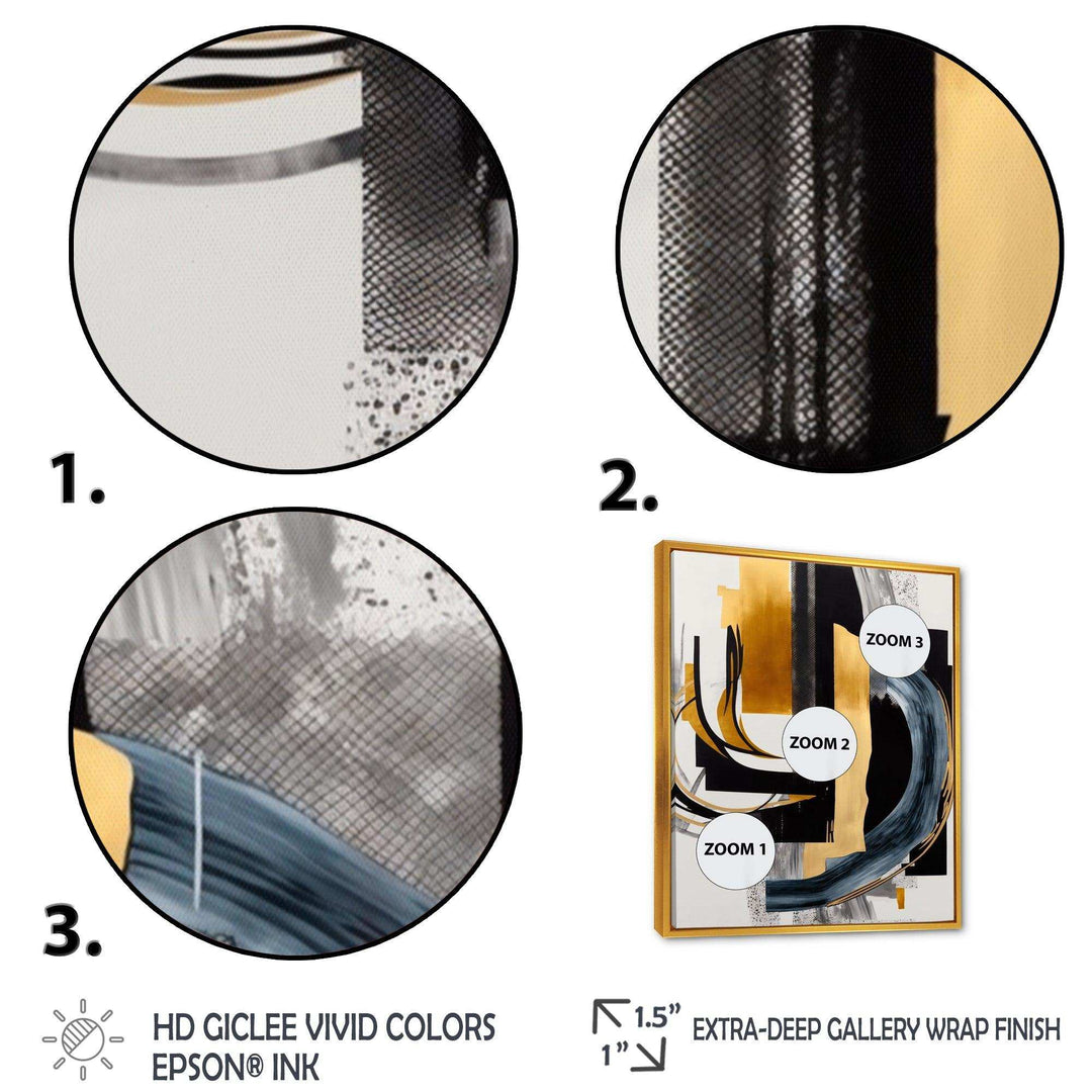 Glam Gold And Black Expression II - Modern Canvas Wall Art