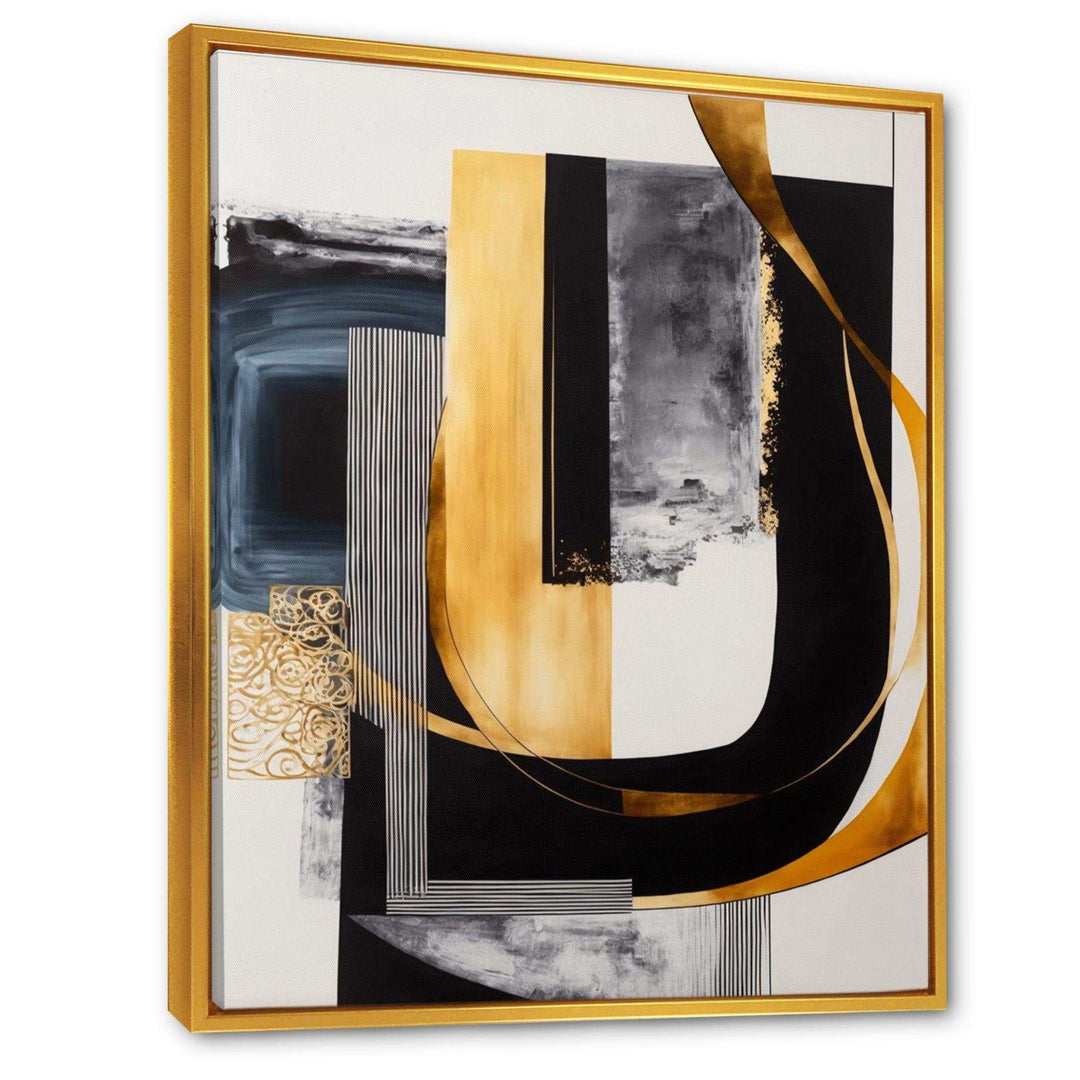 Glam Gold And Black Expression III - Modern Living Room Wall Decor
