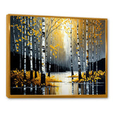 Monochrome Golden Birch Trees By The River V