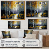 Monochrome Golden Birch Trees By The River II